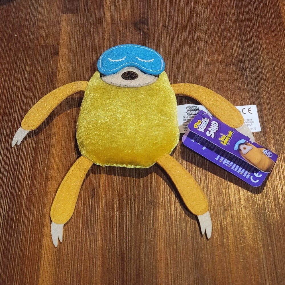 Kinetic Sand Squeez'meez Sloth Plush HTF Rare 6" Gold Sensory Fidget Stress Toy
